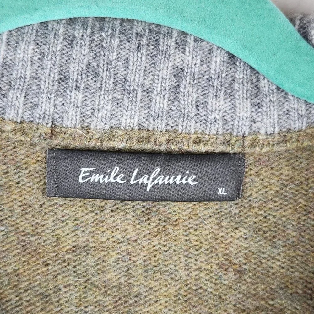 Emile Lafaurie Italy Wool Blend Multicolored Knit Polo Sweater sz XL